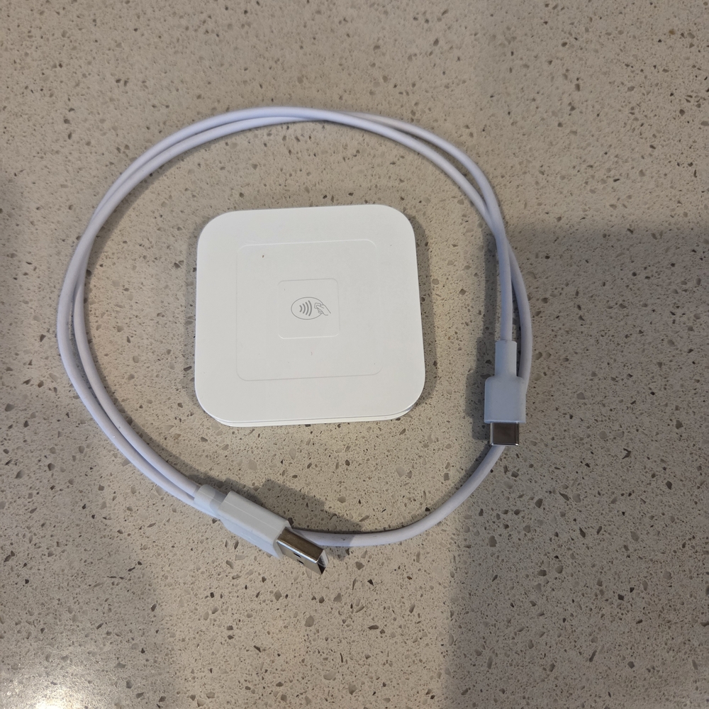 White Square Card Reader with Cable